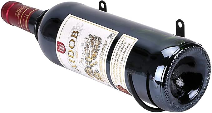 Hipiwe Pack of 6 Wall Mounted Wine Racks - Red Wine Bottle Display Holder with Screws, Metal Hanging Wine Rack Organizer for Beverages/Liquor Bottles Storage - Image 7