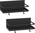 Magnetic Spice Rack, Thipoten Strong Magnetic Shelf with 2 Removable Hooks, Perfect Space Saver for Small Kitchen/ Apartment, Awesome Metal Cabinet for Holding Spices, Jars, Bottle, Beve(Black, 2Pack) by THIPOTEN