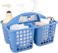Portable Shower Caddy Basket Plastic Storage Basket with Compartments Blue | Sturdy Large Capacity Cleaning Supplies Organizer Divided Tool Bin for Bathroom Kitchen Bedroom College Dorm Essentials by JiatuA
