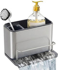 Kitchen Sink Organizer Stainless Steel, Stainless Steel Kitchen Sink Organizer, Compact Multi-Compartment Caddy for Sponges, Brushes & Cleaning Supplies, Rust-Resistant, Easy to Clean by ecookwarebylgx