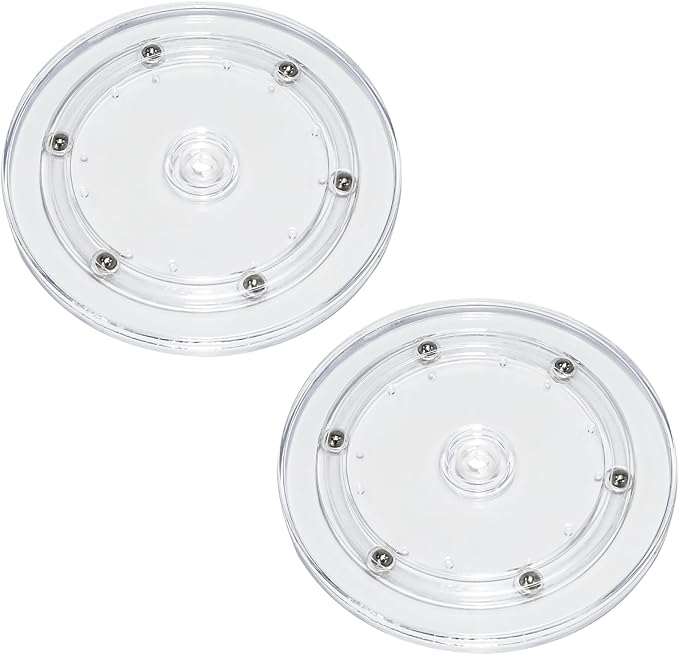 2Pcs Clear Acrylic Lazy Susan 6 Inch Turntable Organizer Bearings | Mini Lazy Susan, Small Lazy Susan Turntable, 360° Rotating Swivel Plate for Spice Rack, Cosmetic, Cake, Pantry, DIY Display by Adyoney