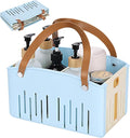 Portable Shower Caddy Collapsible Plastic Shower Basket Tote with Handles Removable Divider, Cleaning Caddy Storage Organizer for Bathroom College Dorm (Blue) by Homiton
