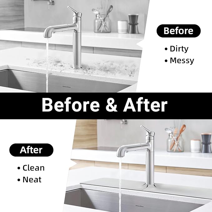 LOPNUR Cuttable Faucet Mat for Kitchen Sink, Long 29x5.5 Inch, Dark Grey | Super Absorbent & Fast Dry Diatomite Sink Splash Guard, 0.8-2.4 Inch Adjustable Faucet Hole, Cut to Fit Bathroom & RV Sinks - Image 8
