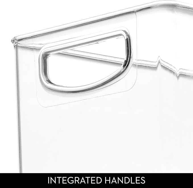 iDesign Plastic Stackable Pantry Bin with Handles, Clear | For Cabinets or Fridge, Made in USA - Image 5
