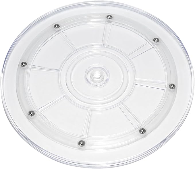 1Pcs Clear Acrylic Lazy Susan 9 Inch Turntable Organizer Bearings | Mini Lazy Susan, Small Lazy Susan Turntable, 360° Rotating Swivel Plate for Spice Rack, Cosmetic, Cake, Pantry, DIY Display by Adyoney