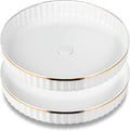Amolliar Fluted Lazy Susan Organizer, Turntable Organizer-White 10" 2 Pack | Lazy Susan for Cabinet Fridge, Pantry Organizer, Spice Rack Condiment Organizer for Kitchen, Countertop Bathroom Vanity Tray by Amolliar