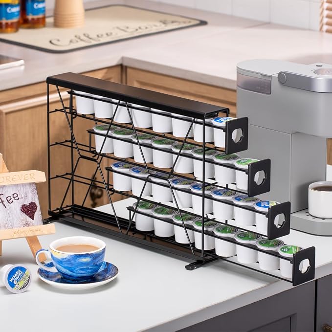 Flagship K Cup Holder for Keurig Pods Coffee Pod Storage 4 Tier K Cup Drawer Organizer for Counter (32 Pods Capacity) - Image 9