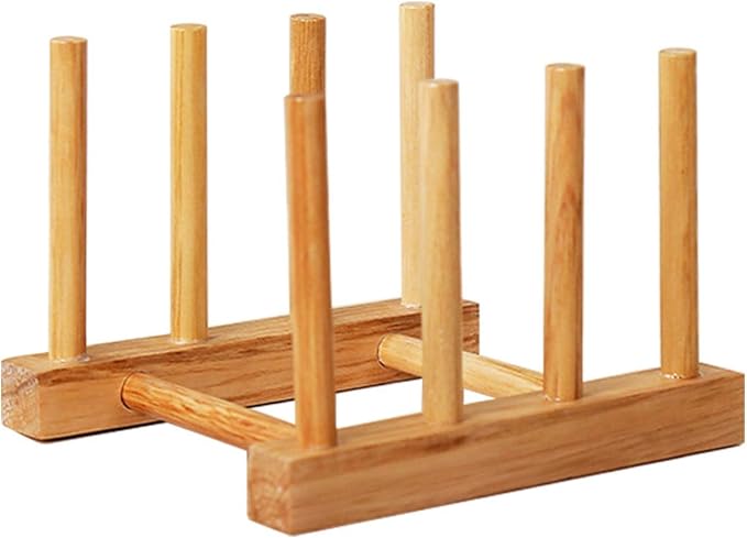 Kunovo Bamboo Dish Rack,Pot lid/Plate/Cutting Board Organizer for Kitchen cabinets,Bottle Drying Holder by Kunovo