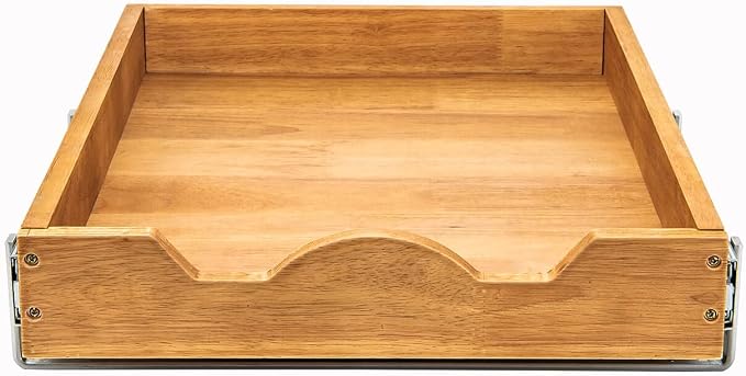 DINDON Pull Out Cabinet Organizer (20" W x 18" D) 1 Tier，Single Tier Oak Wood Under Cabinet Slide Out Shelf Drawer Box… - Image 8