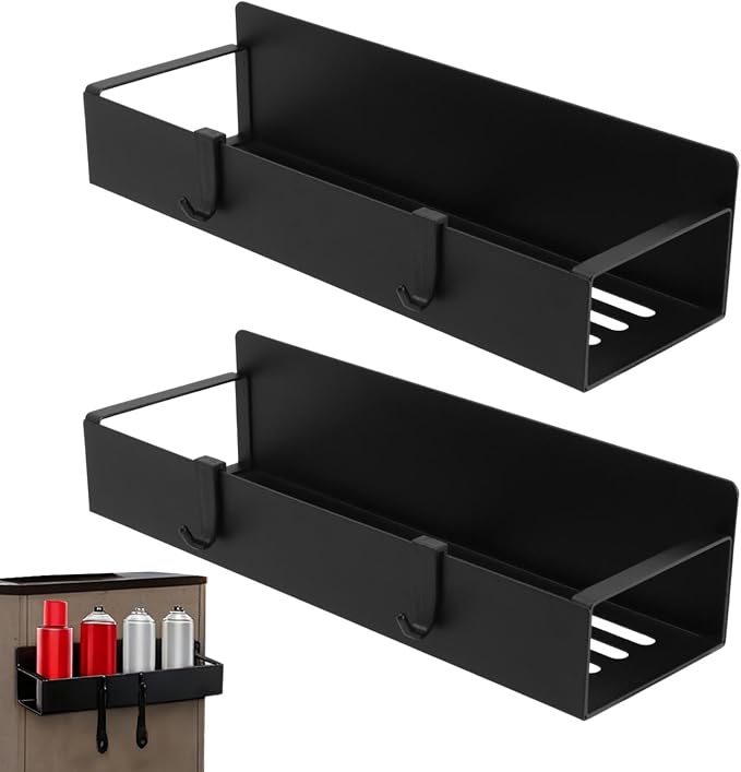 2 Pcs Magnetic Spray Can Holder,with 4 Pcs Small Hooks Wall-Mounted Spray Bottle Rack Paint Bottle Can Organizer for Garage Home Workspace by Unknown