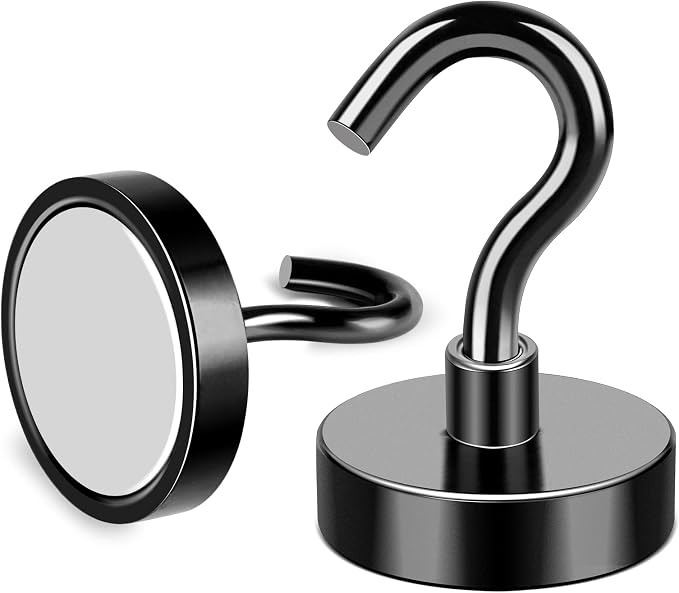 Magnetic Hooks, 50Lbs Cruise Essentials Strong Magnet Hook, Black | Heavy Duty Magnetic Hooks Classroom Must Have Magnet with Hook for Home Kitchen Workplace School Pack of 10 - Image 6