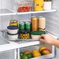 Oizeir Refrigerator Lazy Susan Turntable – Clear Rectangular Fridge Organizer with Suction Cups, 360° Rotating Tray for Side-by-Side Refrigerators, Cabinet & Pantry Organization by Oizeir