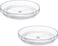 2 Pack 10inch Elegant Clear Turntable Acrylic Lazy Susan, Non-Skid Rotating | Smoothly Kitchen Spice Rack, Cabinet Pantry Organization Storage, Refrigerator, Vanity Makeup, Bathroom Countertop Organizer by MakeLifeBetterEasier