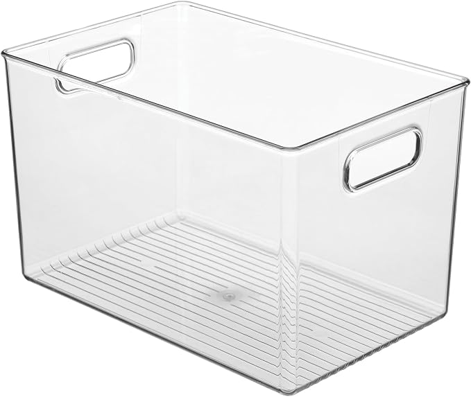iDesign Storage Bins with Handles, Set of 2, Clear | Organizer Bins, For Kitchen, Pantry, Bathroom, or Home Office - Image 10