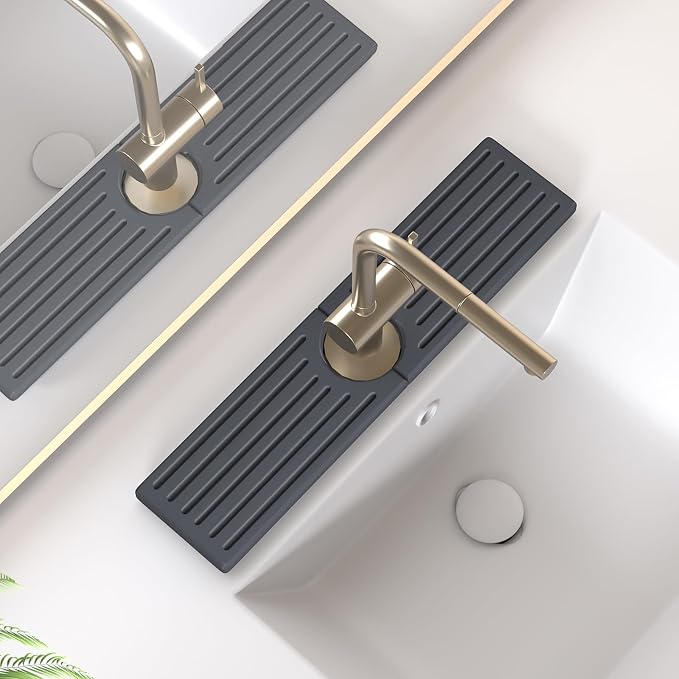 Stone Faucet Mat for Kitchen Sink, Water Absorbing Sink Water Splash Guard, Fast-Drying Kitchen Sink Faucet Mat, Durable Protector and Stone Drying Mat for Kitchen Counter & Bathroom Sink by Unknown
