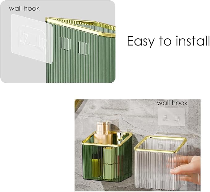 Drill-Free Stick-On Wall Shelves | Space-Saving Floating Organizer for Kitchen, Bathroom & Office | Plastic Storage Shelves for Makeup & Home Decor (Grey_Silver) - Image 3