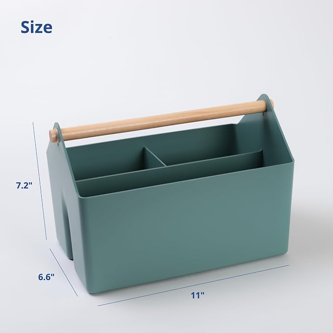 BLUE GINKGO Storage Basket, Medium 4.5L, Green, Made in Korea | Portable. Divided Storage Bin. Everyday Organization. - Image 2
