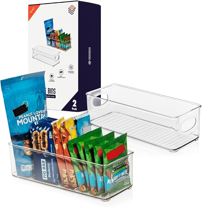 ClearSpace Plastic Pantry Organization and Food Storage Bin, 2 Pack | Clear food storage bins organize pantry, fridge, and kitchen essentials while maximizing storage space by ClearSpace