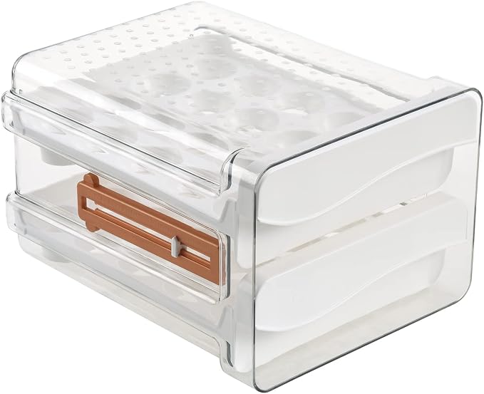 Sooyee Egg Holder for Fridge, Clear, 2 Drawers 40 Eggs | Eggs Organizer for Refrigerator,Space-Saving Egg Container, Clear Acrliy 2-Tier Egg Tray Storage for Kitchen - Image 8