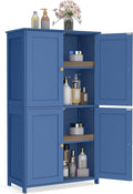 VASAGLE Floor Storage Cabinet, 2 Adjustable Shelves, 4 Doors,42.7" H | Freestanding Organizer Unit, Kitchen, Bathroom, Living Room, Bijou Blue, SIREN Collection UBBC553QE01S by Unknown