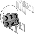 SANNO Pot Pan Lid Holder Organizer Pot Lid Rack Holder Suitable for Bakeware Dish Plate, Cutting Boards, Pots & Pans, Serving Trays Cabinet Pantry 2 pack by SANNO