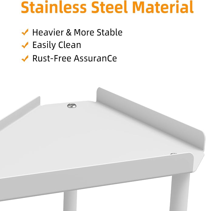 FLE Corner Bathroom Counter Organizer, Bathroom Organizer Countertop White | 3 Tier Corner Shelf, Tabletop Mount,Waterproof solid shelf fits bathroom toiletries and kitchen condiment storage. - Image 5