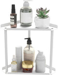 Jesginboo 2 Tier Bathroom Counter Organizer, Vanity Organizer Corner Shelf | Skincare, Makeup Countertop Organizers, Kitchen, Bathroom Counter Storage, White by Jesginboo