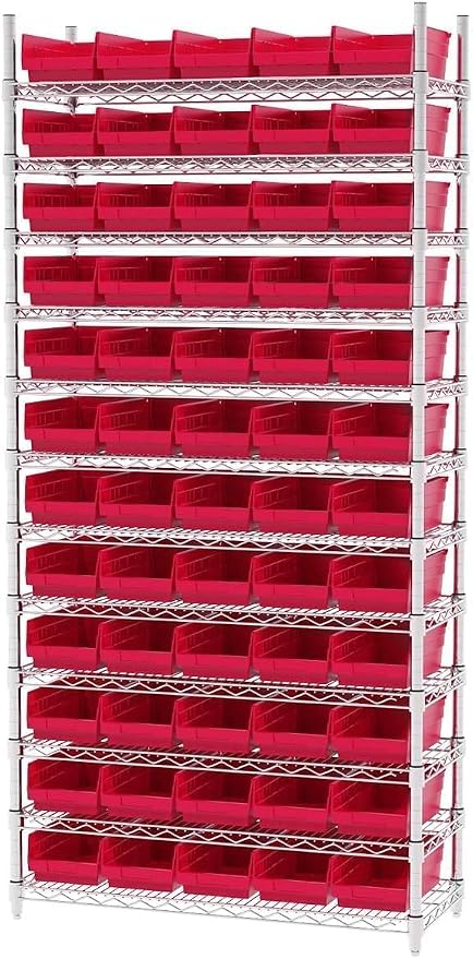 Akro-Mils 30130 Heavy Duty Plastic Shelf Bins, 12"x 6.5"x 4", Red, 12-Pk | Heavy Duty Nesting Storage Bins for Garage, Closet, Refrigerator, Kitchen, Cabinet, Drawer Organization, Pantry Organization - Image 6