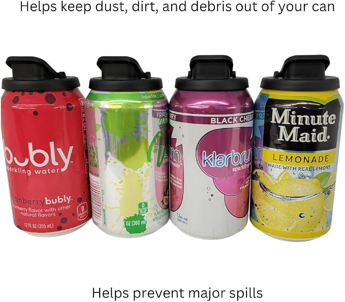 Can Cover - Best Can Cover For Standard Size Soda/Beer/Energy Drink Cans - Made In The USA - BPA-PCB Free - 4 pack (Black) - Image 3