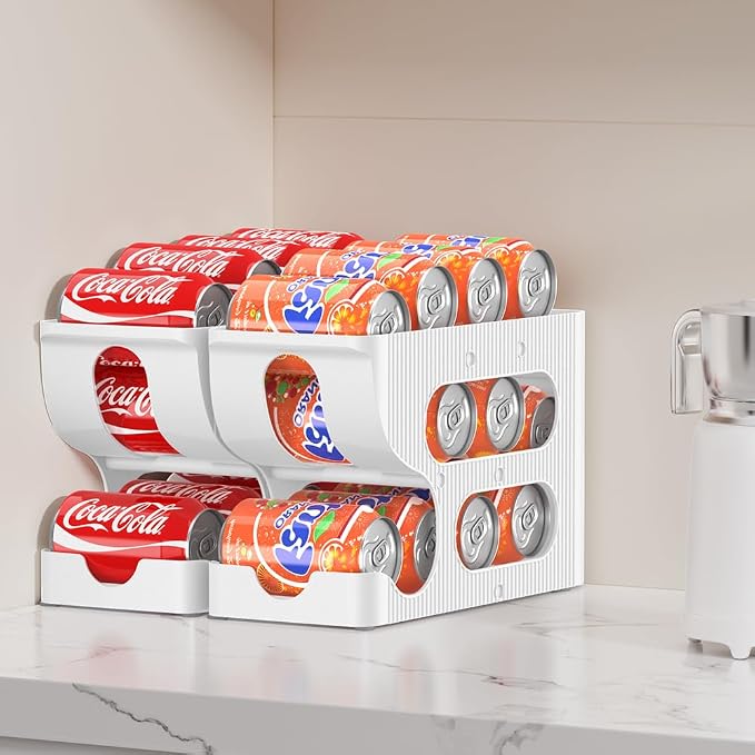 FIFO Soda Can Organizer for Pantry or Fridge, Holds 24 Cans | 2-Pack Automatic Rolling Drink Organizer for Fridge, Space-Saving Pop Can Dispenser/Holder/Storage/Container for Refrigerator - Image 8