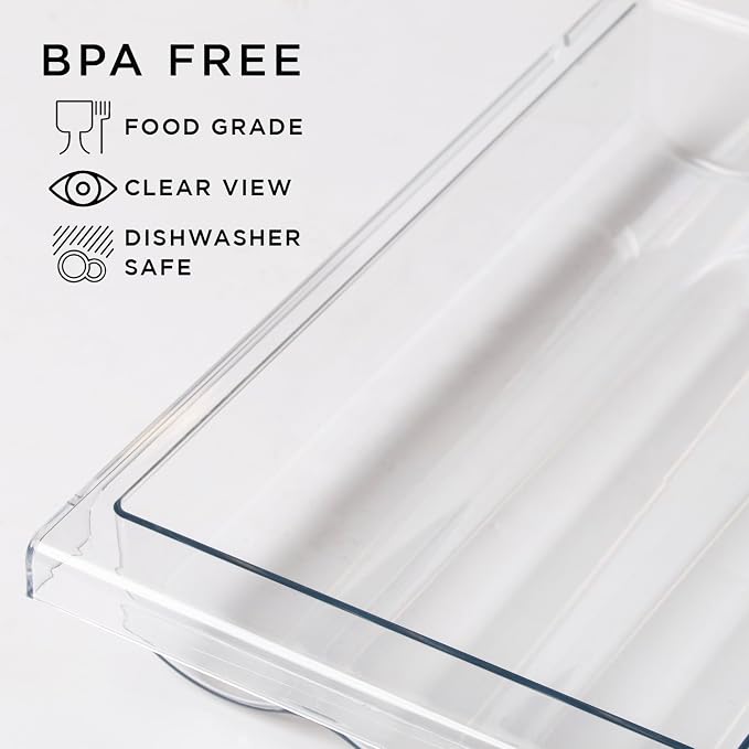 BINO | Pull-out Egg Holder Organizer | THE HANGER COLLECTION | Fridge Egg Drawer Organizer | Clear Egg Holder Tray for Refrigerator and Pantry | 18 Eggs Shelf Holder Storage Drawer - Image 3