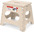 11 Inch Folding Step Stool for Kids, Non-Slip Foldable Stools, Khaki | Heavy Duty Collapsible Foot Stool, Lightweight with Built-in Handle, Holds 300 lb for Adults Kitchen Bathroom Bedroom Outdoor by ACSTEP