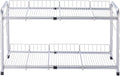 FlagShip 2 Tier Under Sink Organizers and Storage Rack Expandable Cabinet Shelf for Kitchen Bathroom Silver (17-25 inches) by FlagShip