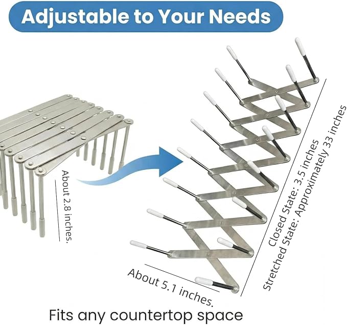Expandable Pot Lid Organizer, Multi-Use Kitchen and Bathroom Wall Holder | Organizes pot lids, plates and cutting boards, or mounts on kitchen and bathroom walls to hold utensils, cloths and towels. - Image 8