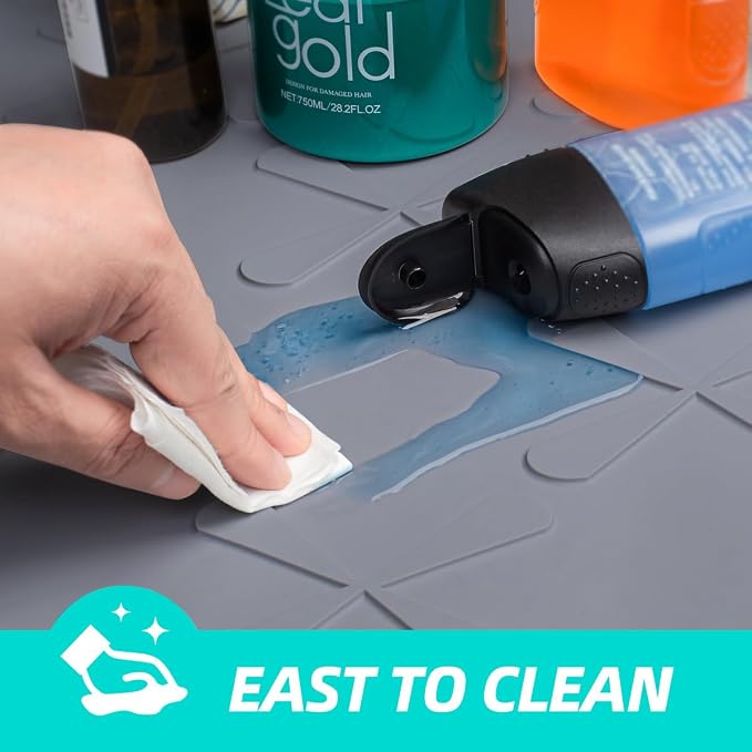 Waterproof Under Sink Mat 37" x 22" Silicone Mat Cabinet Protector | Heavy Duty Deep Drip Tray, Extra Thick Non Slip Liner for Kitchen & Bathroom, Pets, Organizer, Storage, Boots, Home Essential - Image 6