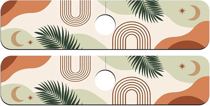 2 Pcs Plant Kitchen Sink Splash Guard Faucet Mat Bohemian Tropical Leaves Faucet Mat for Sinks Absorbing Drying Mats for Kitchen Bathroom, 23.6x5.5inch - Image 8
