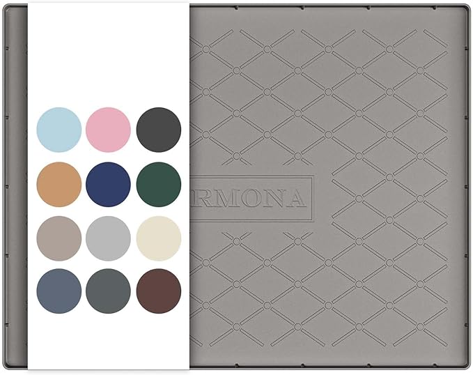 URMONA 25" x 22" Waterproof Silicone Mat in Multiple Sizes & Colors, Under Sink Mat for Kitchen & Bathroom, Pet Food Pad for Dogs & Cats, Kitchen Cabinet Liner, Multi-Purpose for Storage(Beige) by URMONA