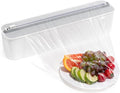 Aluminum Foil & Plastic Wrap Dispenser with Cutter - Magnetic & No-Drill Wall Mount, Cling Film Dispenser for Countertops & Cabinets, Space-Saving Kitchen Organizer - Fits 150 m Rolls, White by Quasziwa