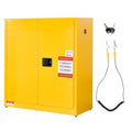 VEVOR Flammable Cabinet 18" x 43" x 46", 29 Gallon Flammable Storage Cabinet with Adjustable Shelf, Cold-Rolled and Galvanized Steel Fire Cabinets, for Commercial Industrial Home Use, Yellow by VEVOR
