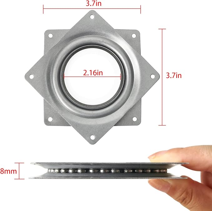 2 Pack 4" Lazy Susan Turntable 300 LBS pounds Steel Ball Bearing Rotating Tray Strong Sturdy Table Cabinet Low Profile - Image 2