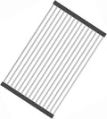 Stainless Steel Roll Up Dish Rack Over The Sink Roll Out Dish Drying Rack for Kitchen Dishes,Cups by Fafcitvz