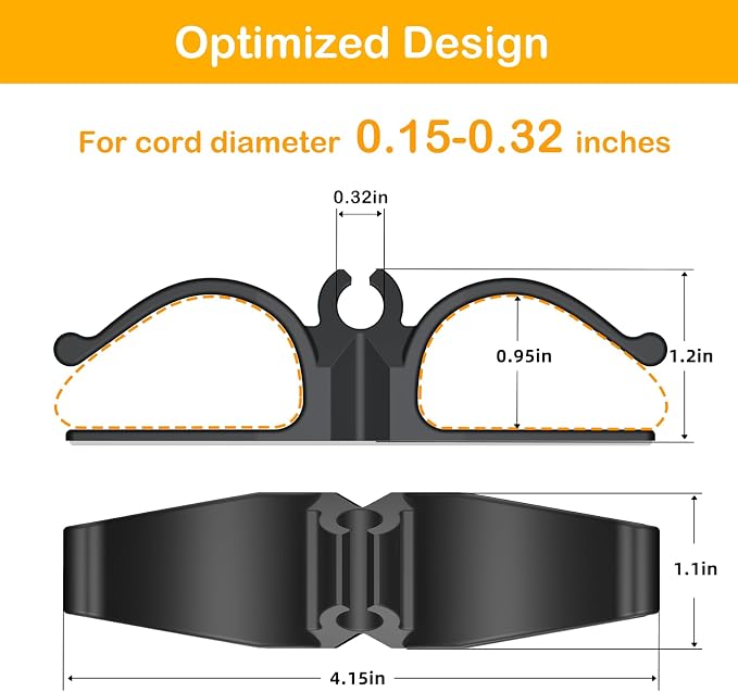 Daisyhome Cord Organizer for Kitchen Appliances-12PCS, Adhesive Cord Holder | Appliance Cord Organizer stick on, Small Kitchen Appliances Cord keeper, Cord Winder for Pressure Cooker, Stand Mixer - Image 4
