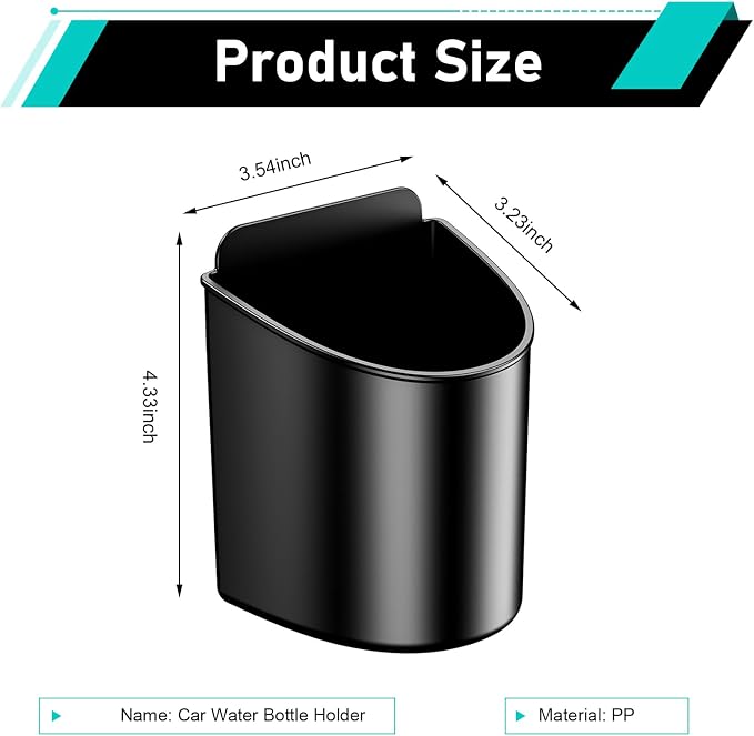 Car Door Cup Holder, Shock-resistant Wobble-free Backseat Cup Organizer, Multifunctional Clip On Beverage Holder, Universal for Most Vehicles (Black) - Image 2