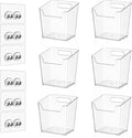 Clear Inside Cabinet Door Organizer, 6 Pack Plastic Wall Storage Bin Adhesive, Vertical Versatile Caddy Makeup Brush Pen Holder for Small Spaces in Bathroom, Office, Kid's Room Organization, No-Drill by Hiopeak