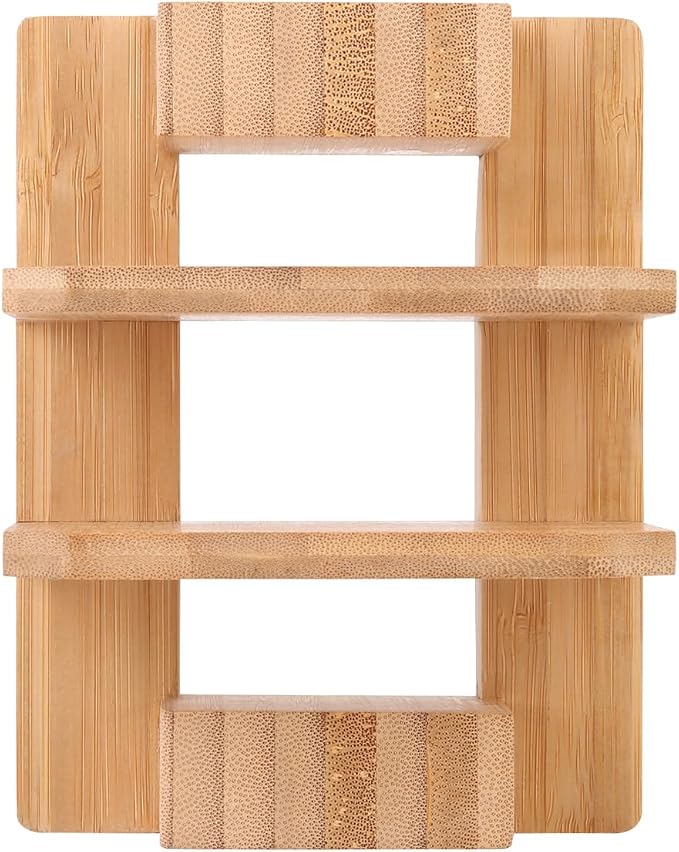 Donxote Bamboo Cutting Board Organizer Rack - Pot Lid, Baking Pan, Bakeware & Knife Holder, Cabinet and Countertop Storage Stand for Kitchen, Dish, Plate, and Cookbook - Image 2
