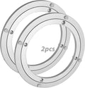 2 Pack 8 Inch Lazy Susan Bearings, Aluminum Swivel Plates | Sealed Rings, Bearing Balls, Non-Slip Rubber Feet, and 5/16 Inch Profile for Wood, Metal, Glass, and Marble Tops by HNBun