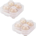 4 Girds E Holder Conggtainer, Plastic Egg Storage Box Shockproof Protection, Portable Egg Tray Carriage Dispenser for Refrigerator Camping Picnic Travel Kitchen Outdoor (Transparent 2 Pcs) by JANKOW