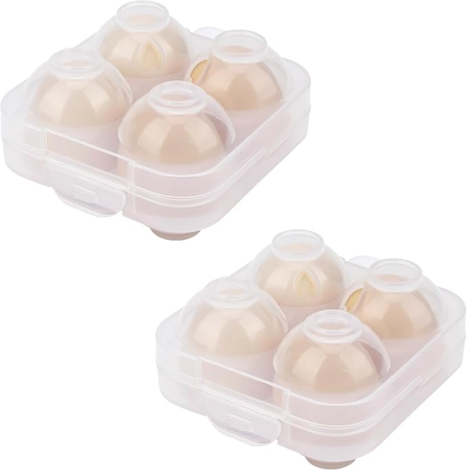 4 Girds E Holder Conggtainer, Plastic Egg Storage Box Shockproof Protection, Portable Egg Tray Carriage Dispenser for Refrigerator Camping Picnic Travel Kitchen Outdoor (Transparent 2 Pcs) by JANKOW