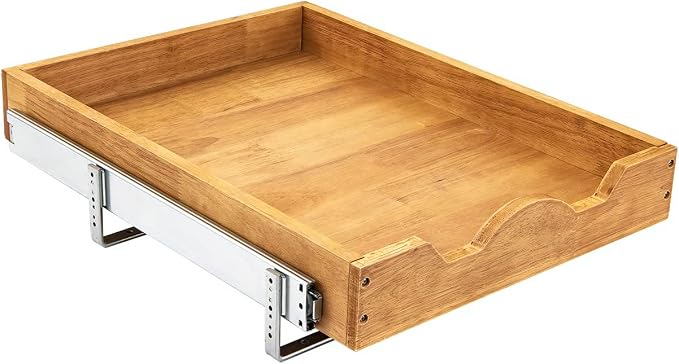 DINDON 1 Tier Pull Out Cabinet Organizer (20" W x 21" D) Single Tier Heavy Duty Slide Out Wood Drawer Under Sink Shelf Organization Storage by DINDON