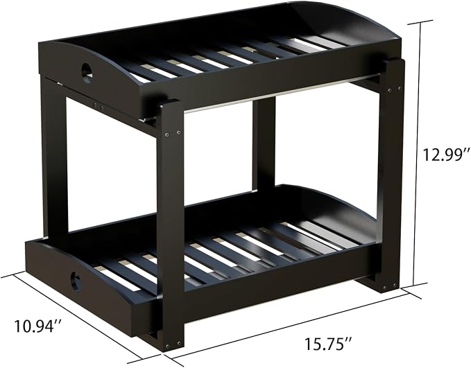 2 Pack Bamboo Under Sink Organizer, 2-Tier Pull-Out Drawers, Kitchen & Bath | Pull-out drawers keep cleaners and tall bottles visible, organized and easy to reach in kitchen or bathroom cabinets - Image 2